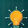 Innovation icon - a lightbulb with interconnected nodes